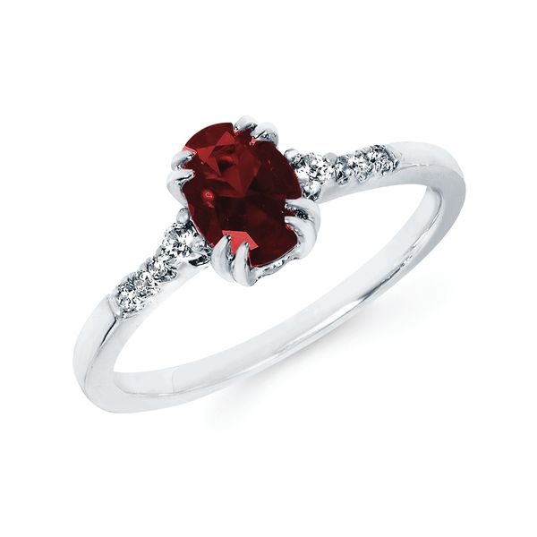 10k White Gold Gemstone Ring