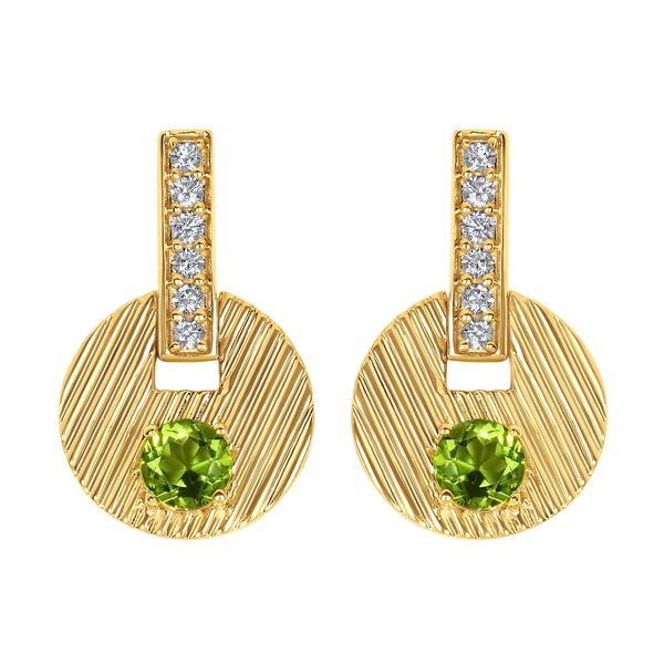 14k Yellow Gold Gemstone Earrings