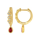 14k Yellow Gold Gemstone Earrings