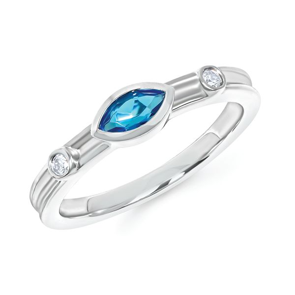 14k White Gold Gemstone Ring