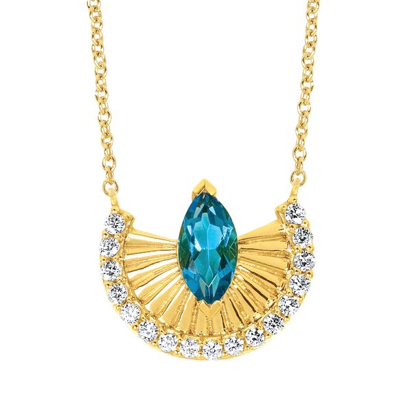 14k Yellow Gold Gemstone Pendant