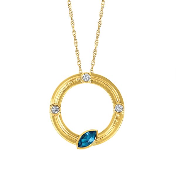 14k Yellow Gold Gemstone Pendant