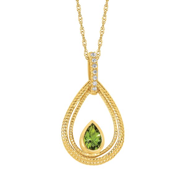 14k Yellow Gold Gemstone Pendant