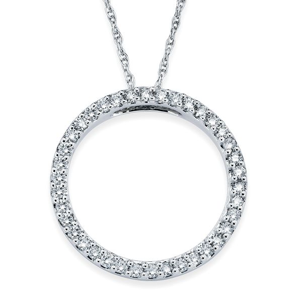 14k White Gold Diamond Pendant
