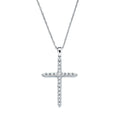 14k White Gold Diamond Cross