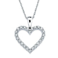 14k White Gold Heart Pendant