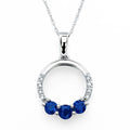 14k White Gold Gemstone Pendant