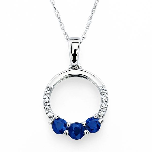14k White Gold Gemstone Pendant