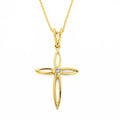 14k Yellow Gold Diamond Cross