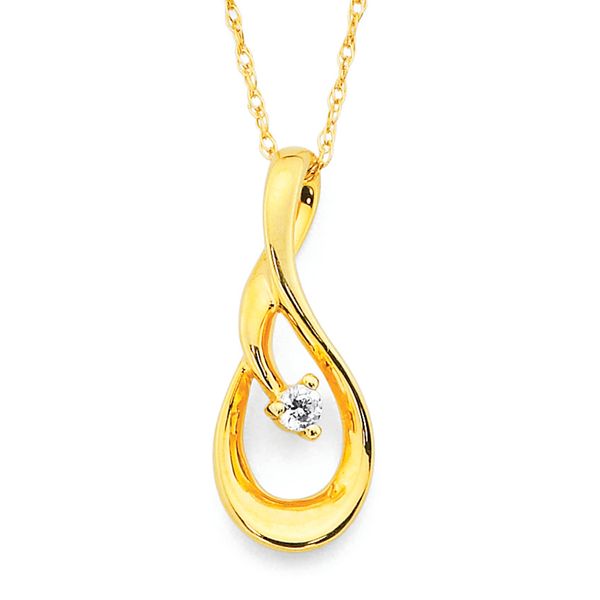 14k Yellow Gold Diamond Pendant