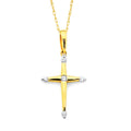 14k Yellow Gold Diamond Cross