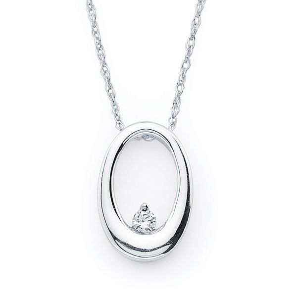 14k White Gold Diamond Pendant