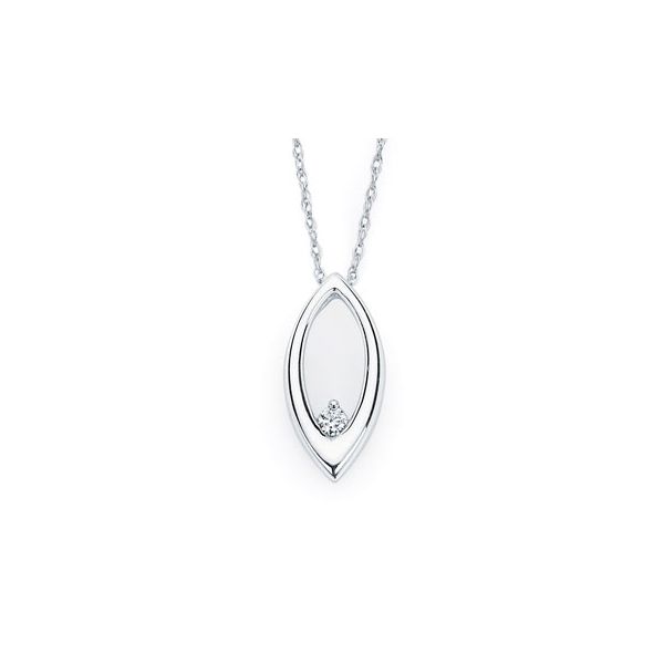 14k White Gold Diamond Pendant