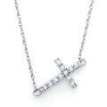 14k White Gold Diamond Cross
