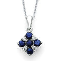 14k White Gold Gemstone Pendant