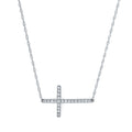 14k White Gold Diamond Cross