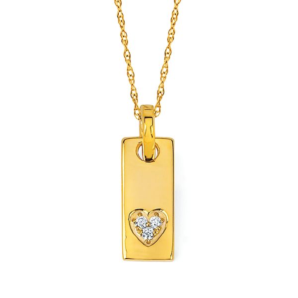 14k Yellow Gold Diamond Pendant