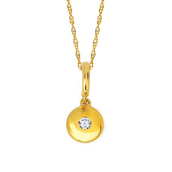 14k Yellow Gold Diamond Pendant