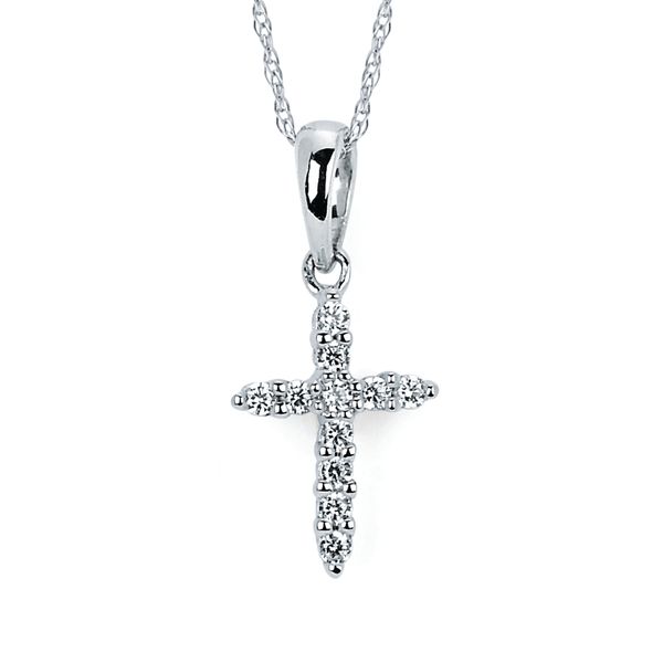 14k White Gold Diamond Pendant