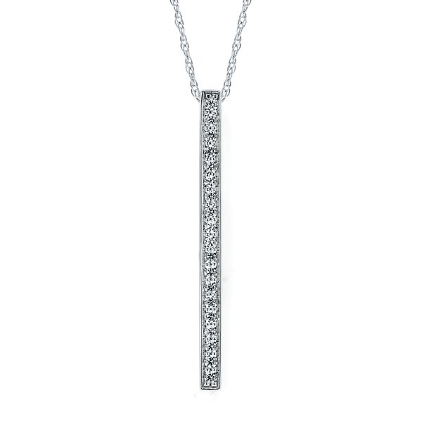 14k White Gold Diamond Pendant