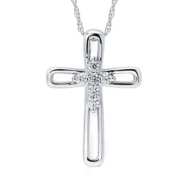 14k White Gold Diamond Pendant
