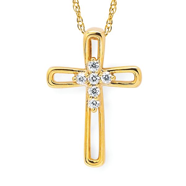 14k Yellow Gold Diamond Pendant