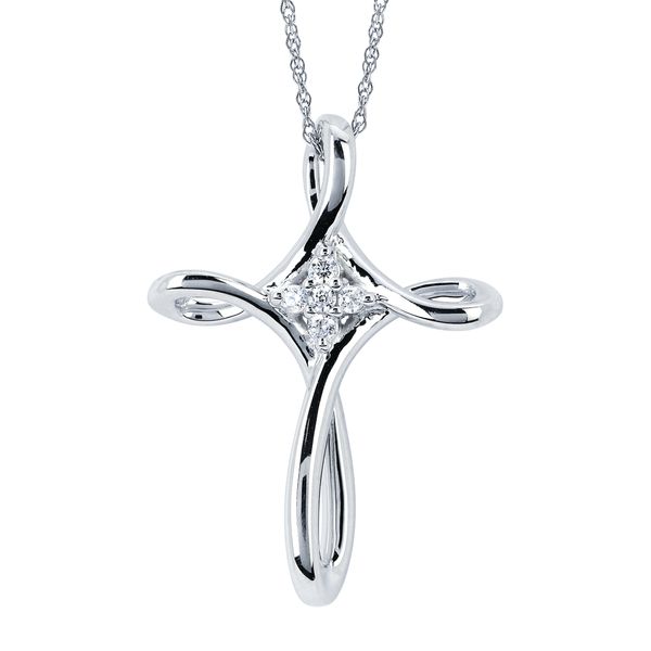 14k White Gold Diamond Pendant