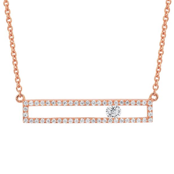 14k Rose Gold Diamond Pendant