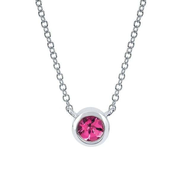 10k White Gold Gemstone Pendant