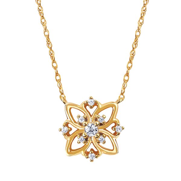 14k Yellow Gold Diamond Pendant