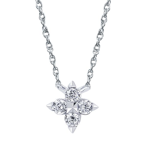 14k White Gold Diamond Pendant