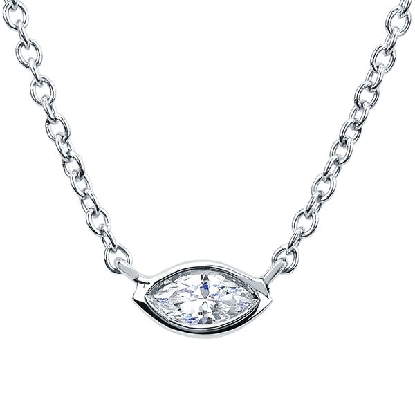 14k White Gold Diamond Pendant