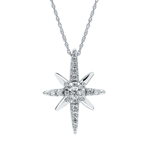 14k White Gold Diamond Pendant