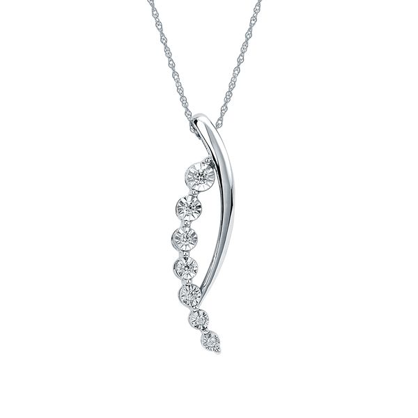14k White Gold Diamond Pendant