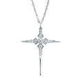 14k White Gold Diamond Cross