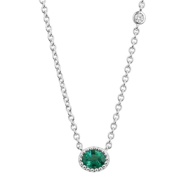 14k White Gold Gemstone Pendant