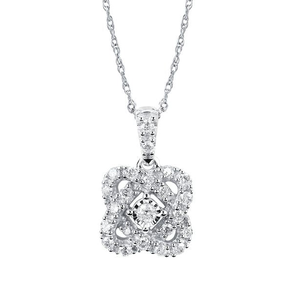 14k White Gold Diamond Pendant