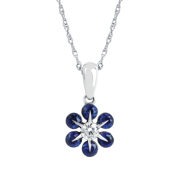 14k White Gold Gemstone Pendant