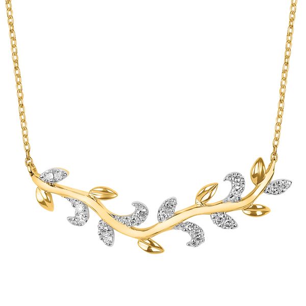 14k Yellow Gold Diamond Pendant