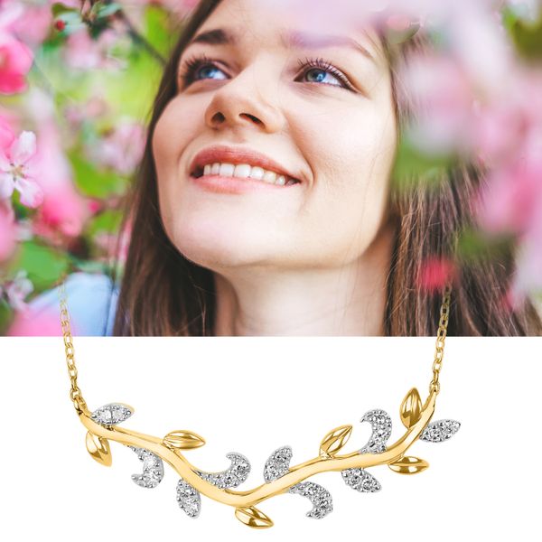 14k Yellow Gold Diamond Pendant - Image 3