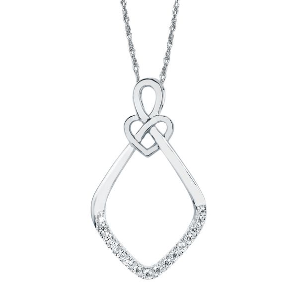 14k White Gold Diamond Pendant