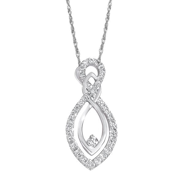 14k White Gold Diamond Pendant
