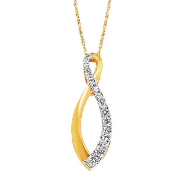 14k Yellow Gold Diamond Pendant