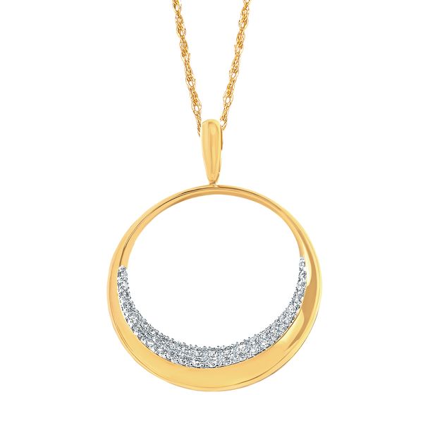 14k Yellow Gold Diamond Pendant
