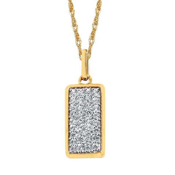 14k Yellow Gold Diamond Pendant
