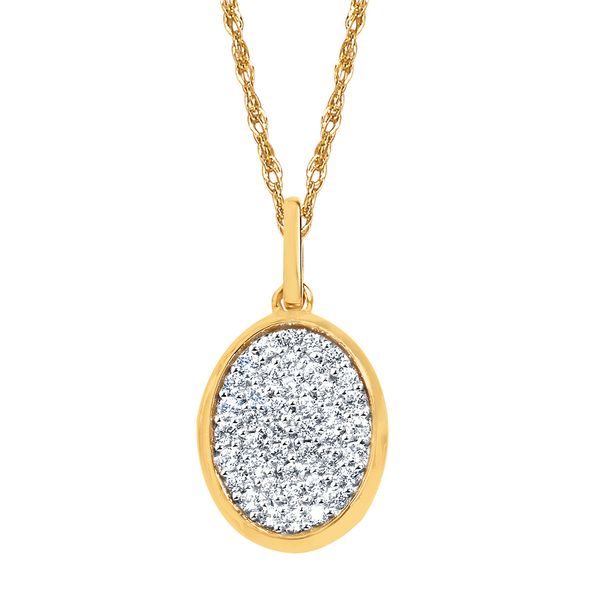 14k Yellow Gold Diamond Pendant