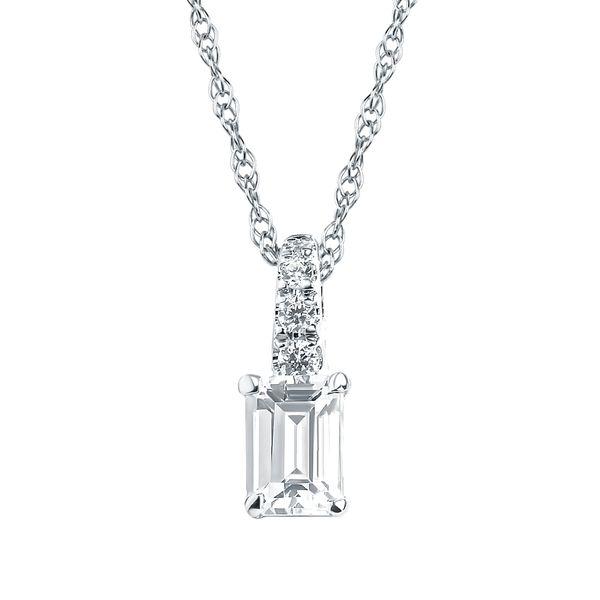 14k White Gold Diamond Pendant