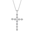 14k White Gold Diamond Cross