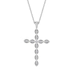 14k White Gold Diamond Cross