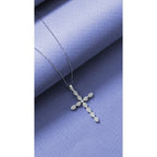 14k White Gold Diamond Cross - Image 2